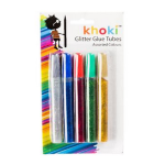Khoki 5 Piece Glitter Glue Pens - 11cm Tubes